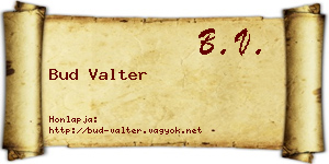 Bud Valter névjegykártya